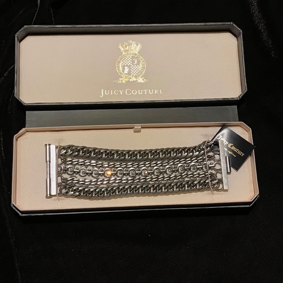 Juicy Couture S Multi-Chain Rhinestone Bracelet - Picture 1 of 8